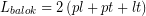 \[ L_{balok} = 2 \left( pl + pt + lt \right) \]