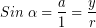 \[ Sin \; \alpha = \frac{a}{1} = \frac{y}{r} \]