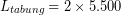 \[ L_{tabung} = 2 \times 5.500 \]