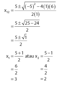 Hasil persamaan kuadrat dengan rumus abc 1