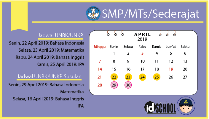 Jadwal UN 2019 SMP