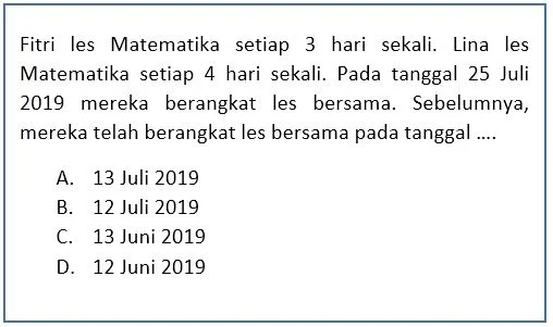Soal KPK Tanggal Les Bersama