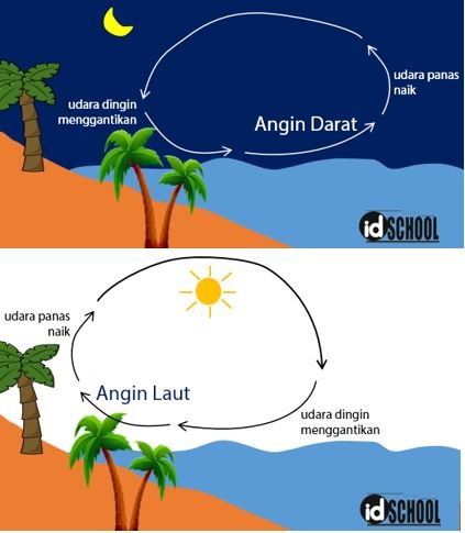 Terjadinya Angin Darat Dan Laut Adalah Contoh Peristiwa Perpindahan Panas Secara Konveksi Idschool