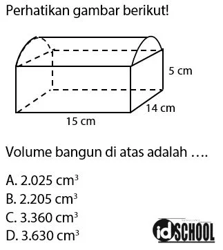 Volume Gabungan Balok dan Tabung