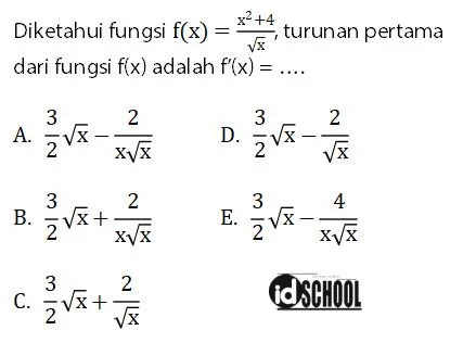 Contoh Soal Turunan Hasil Kali dan Hasil Bagi Dua Fungsi