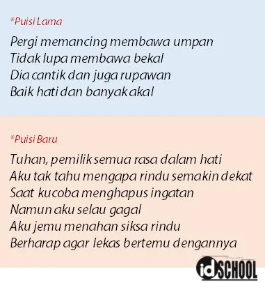 Perbedaan Puisi Lama dan Puisi Baru