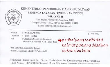 Perihal dalam Surat Resmi