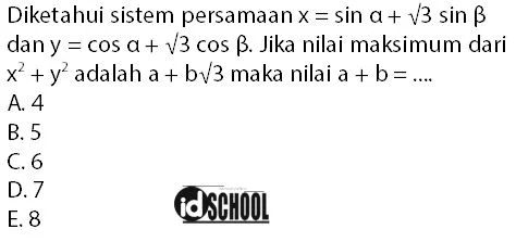 Soal Nilai Minimum dan Maksimum Fungsi Trigonometri
