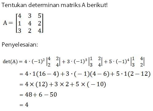 contoh soal determinan matriks