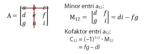 Minor dan Kofaktor Entri a12
