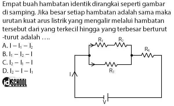 Contoh Soal Besar Kuat Arus Listrik pada Rangkaian