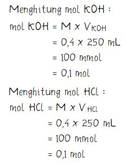 Cara Menghitung Mol KOH dan HCl