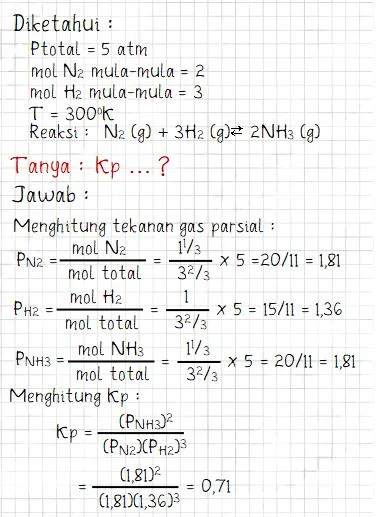 Cara Menghitung Nilai Tetapan Kesetimbangan Kp