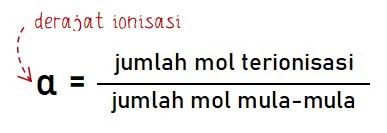Rumus Derajat Ionisasi (α)
