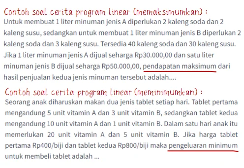 Contoh Soal Cerita Program Linear
