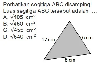 Contoh Soal Luas Segitiga Sembarang