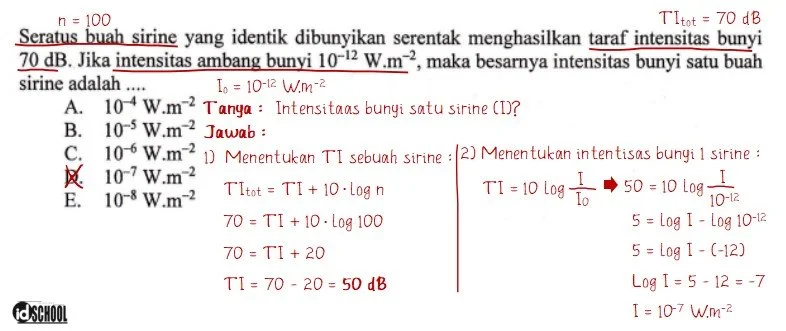 Contoh Cara Menghitung Besar Intensitas Bunyi
