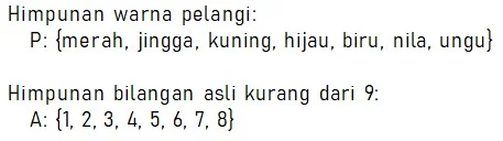Contoh Dua Buah Himpunan