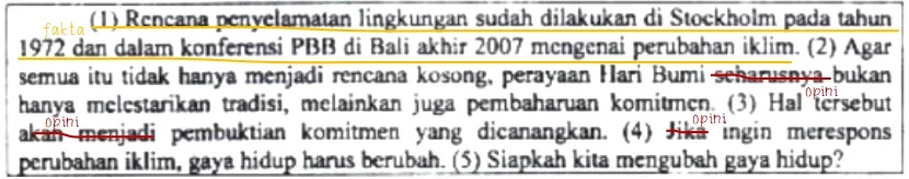 Contoh Kalimat Fakta dan Opini