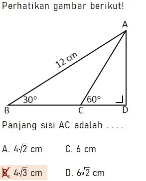 Contoh Soal Perbandingan Sisi Segitiga Siku-Siku