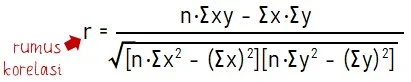 Rumus Korelasi pada Analisis Regresi Linear Sederhana