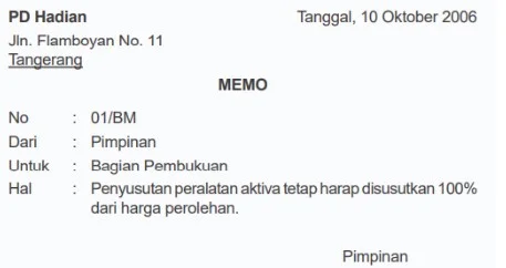 Contoh Bukti Memorial