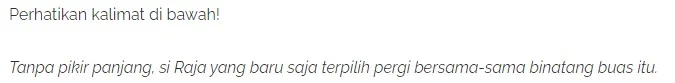 Contoh Penggunaan Si dan Sang