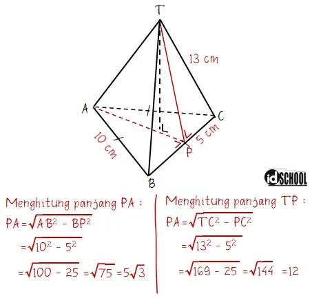 Cara Menghitung Tinggi Segitiga dan Tinggi Limas