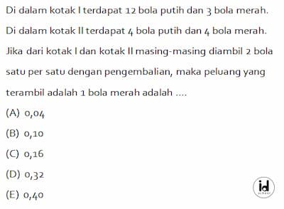 Peluang terambil 1 bola merah adalah 