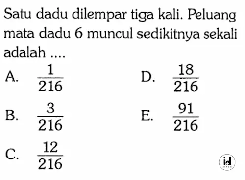 Soal UTBK Peluang Suatu Kejadian